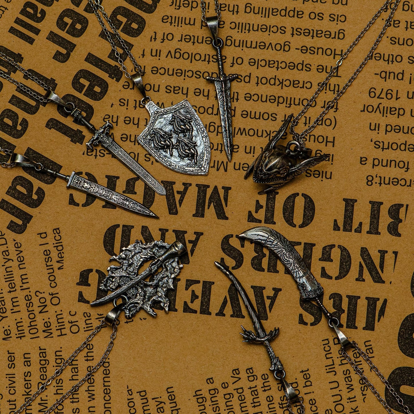 Gold Plated S925 Silver Greatsword Necklace, Fantasy Jewelry Gift for Him, RPG Gamer Pendant, Handmade Sword Charm, Medieval Style Necklace