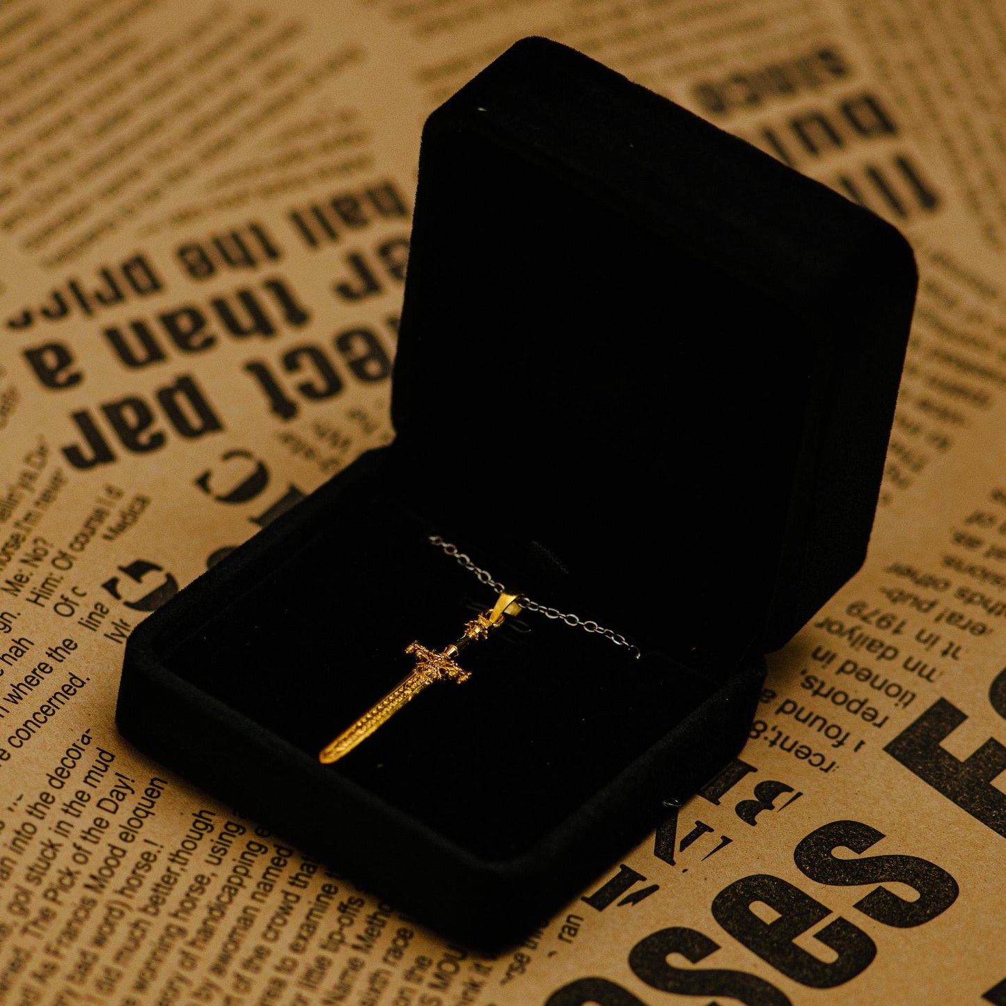 Sword of Night and Flame Inspired Pendant, Oxidized S925 Silver RPG Necklace, Gothic Fantasy Jewelry, Handmade Gift for Him