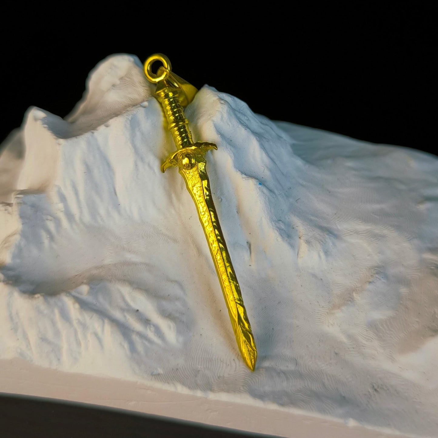 Spawn Sword Pendant: 24K Gold Plated Brass, Mortal Kombat Inspired