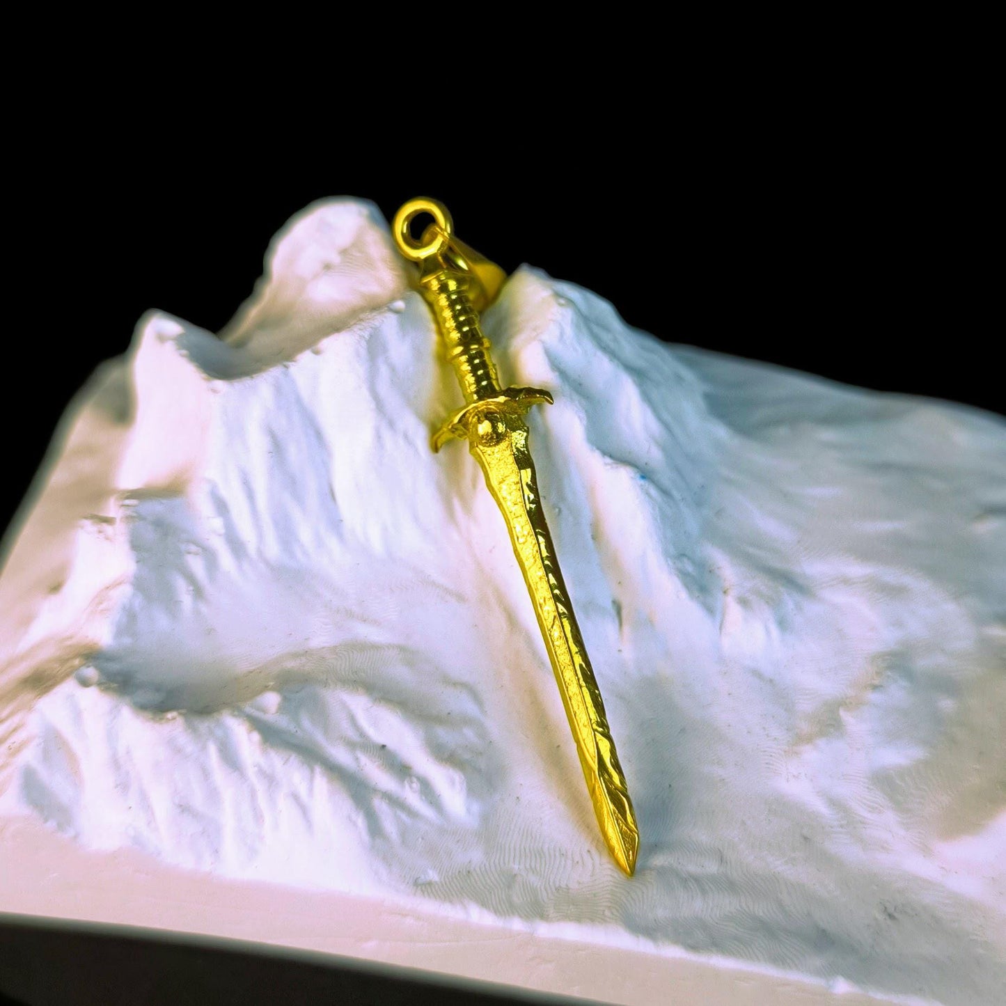 Spawn Sword Pendant: 24K Gold Plated Brass, Mortal Kombat Inspired