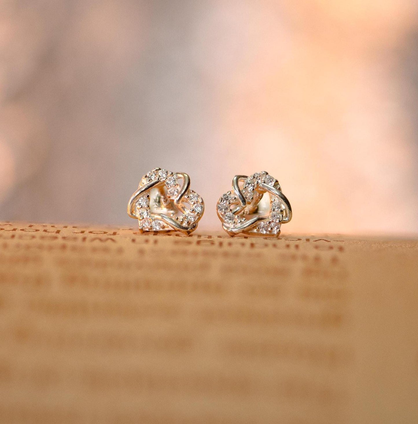 Sterling Silver Heart Stud Earrings: CZ Romantic Jewelry