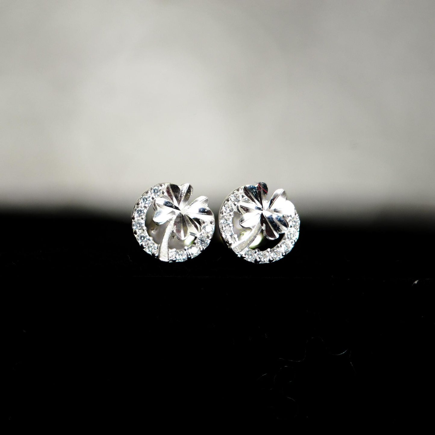 Sterling Silver CZ Flower Stud Earrings: Elegant Floral Jewelry