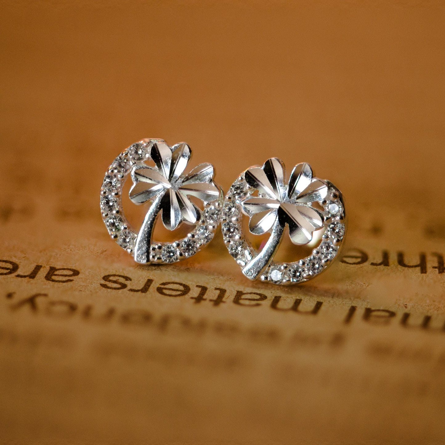 Sterling Silver CZ Flower Stud Earrings: Elegant Floral Jewelry