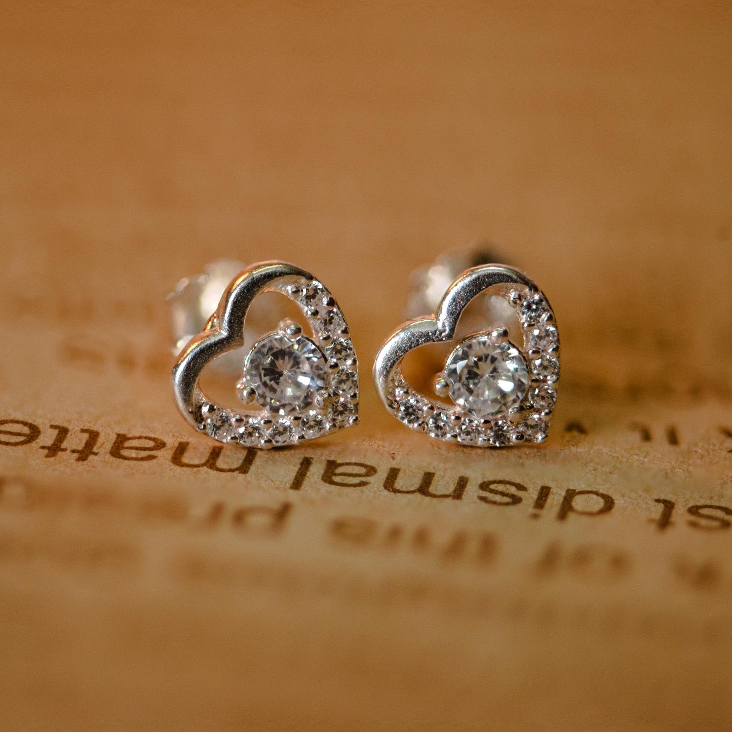 Sterling Silver CZ Heart Stud Earrings: Romantic Jewelry Gift