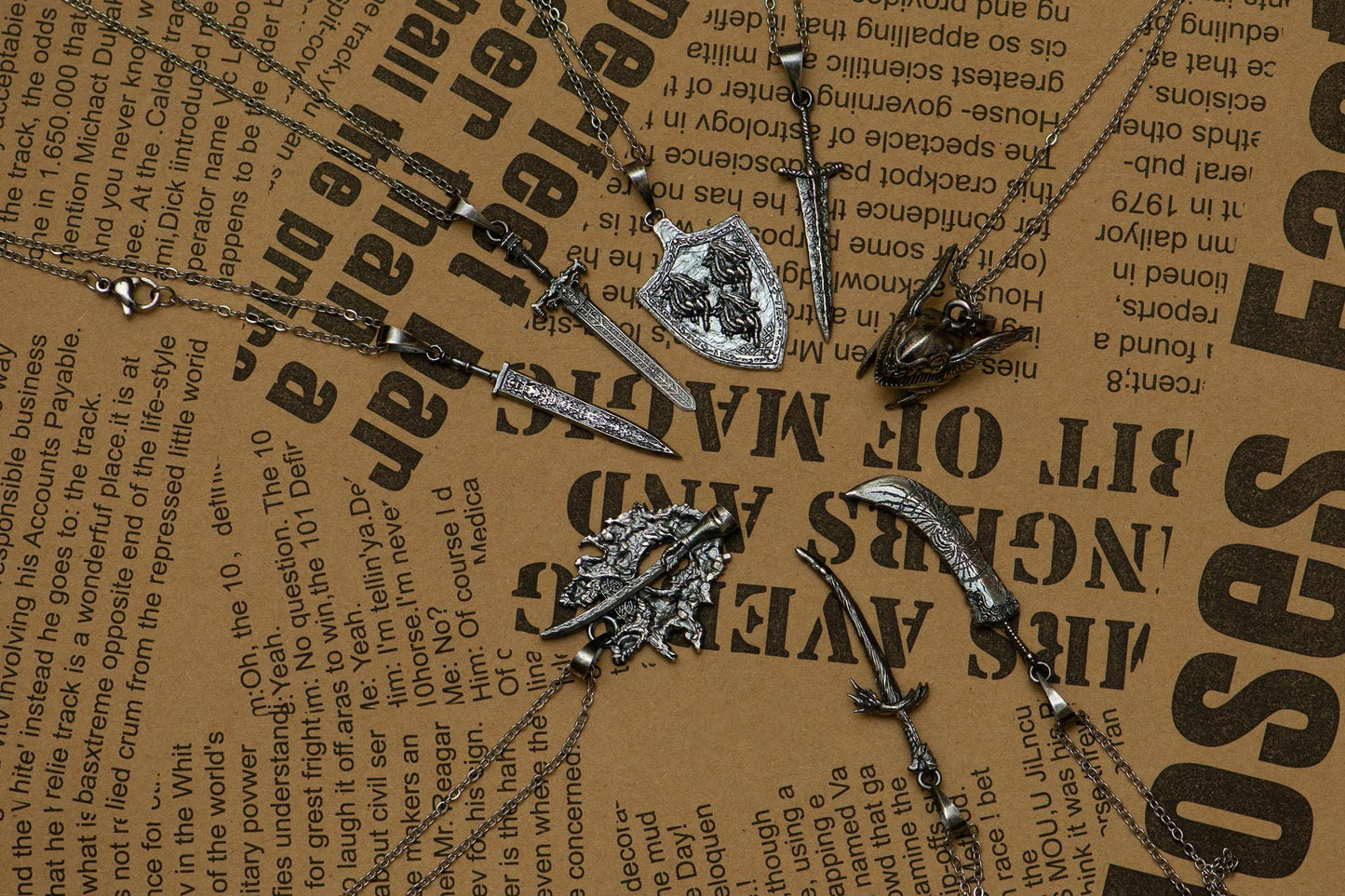 Starscourge Greatsword Pendant Silver Necklace S925 Sterling Handmade Jewelry for Men, Gamer Gift, Fantasy RPG Inspired