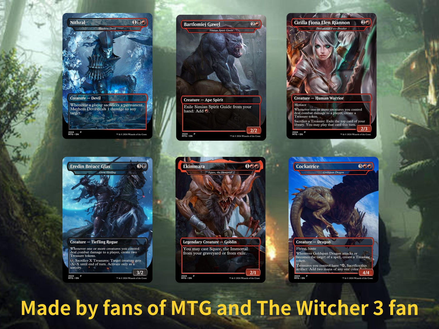 The Witcher 3 Commander Deck: Korvold, Fae-Cursed King MTG Proxy Cards