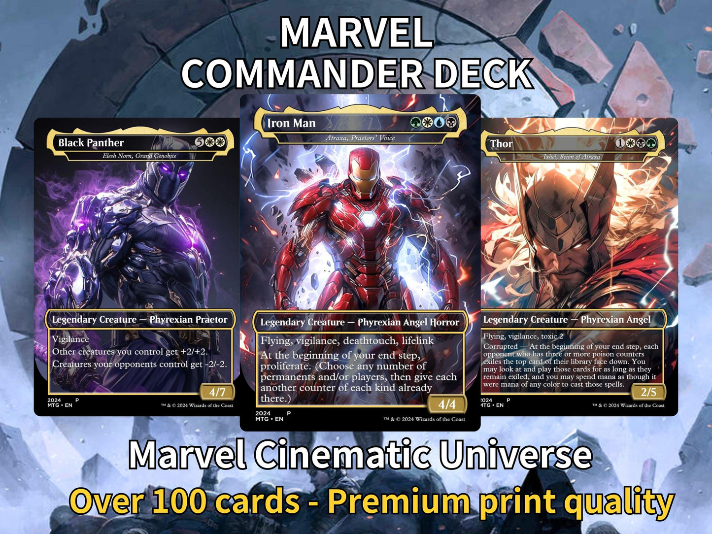 Marvel Commaner Deck • 100 Cards • SOTE for Marvel Commander Deck • Custom MTG Cards • Premium Proxy Cards • Mtg Card