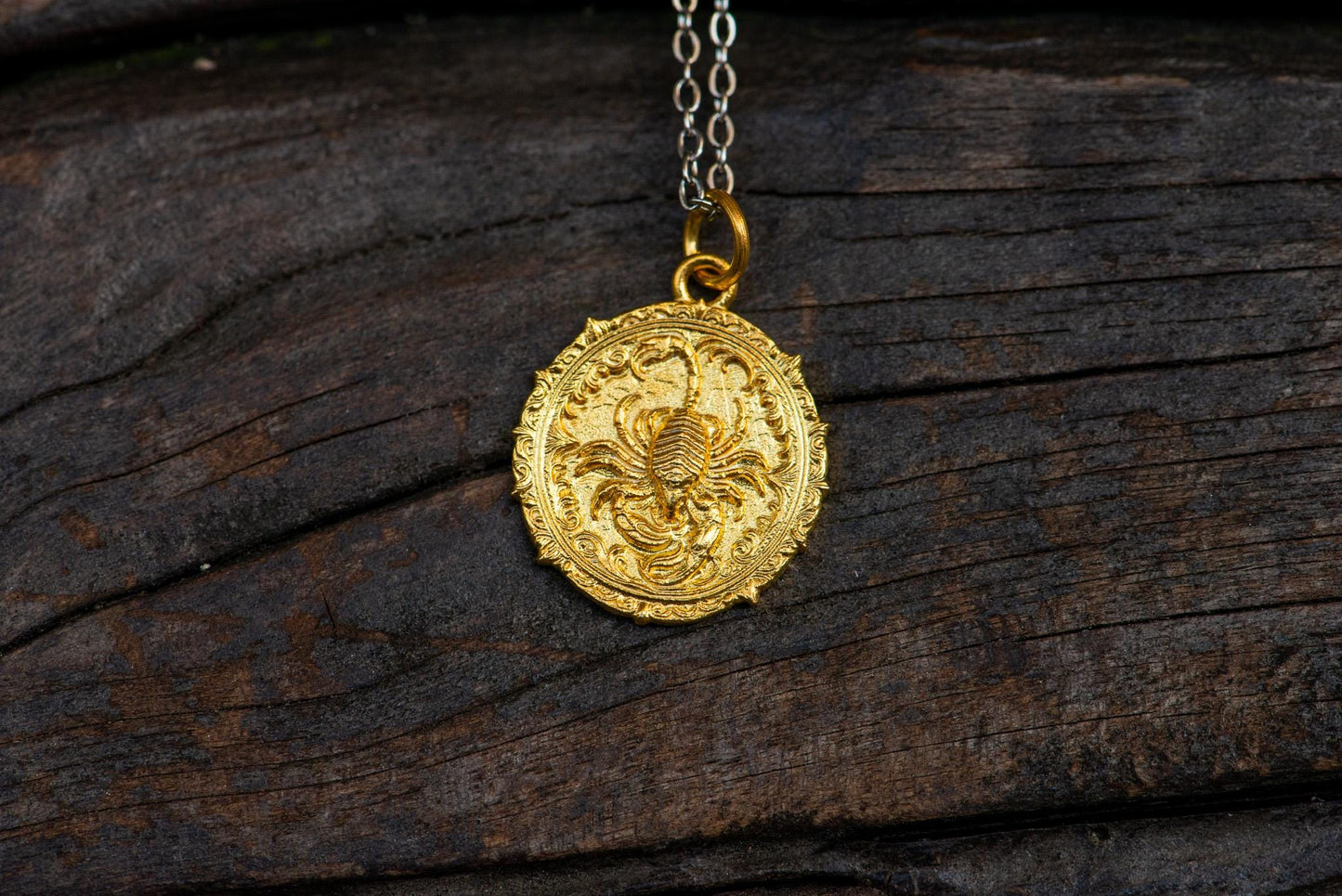 18K Gold Capricorn Pendant: Sterling Silver Zodiac Necklace