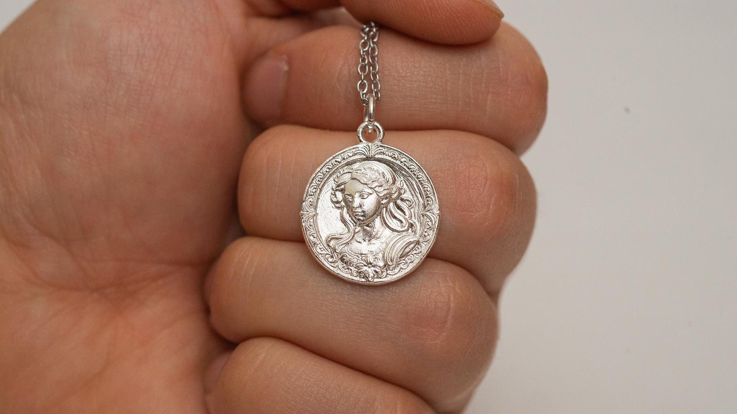 Virgo Zodiac Necklace: 18K Gold Plated Sterling Silver Charm