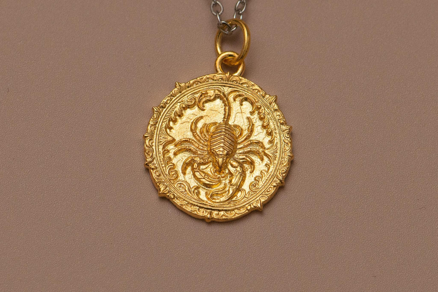 18K Gold Plated Scorpio Pendant: Sterling Silver Zodiac Necklace
