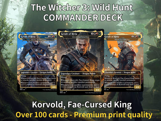 The Witcher 3 Commander Deck: Korvold, Fae-Cursed King MTG Proxy Cards