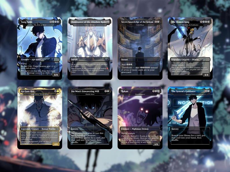 Solo Leveling Jinwoo Sung MTG Proxy Commander Deck