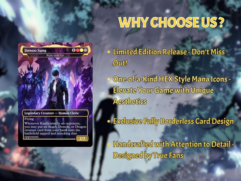 Solo Leveling Jinwoo Sung MTG Proxy Commander Deck