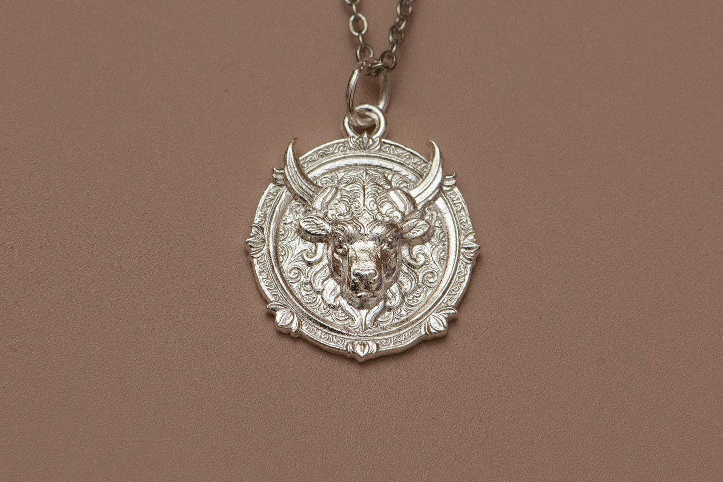 Taurus Zodiac Pendant: 18K Gold Plated Sterling Silver Astrology Necklace