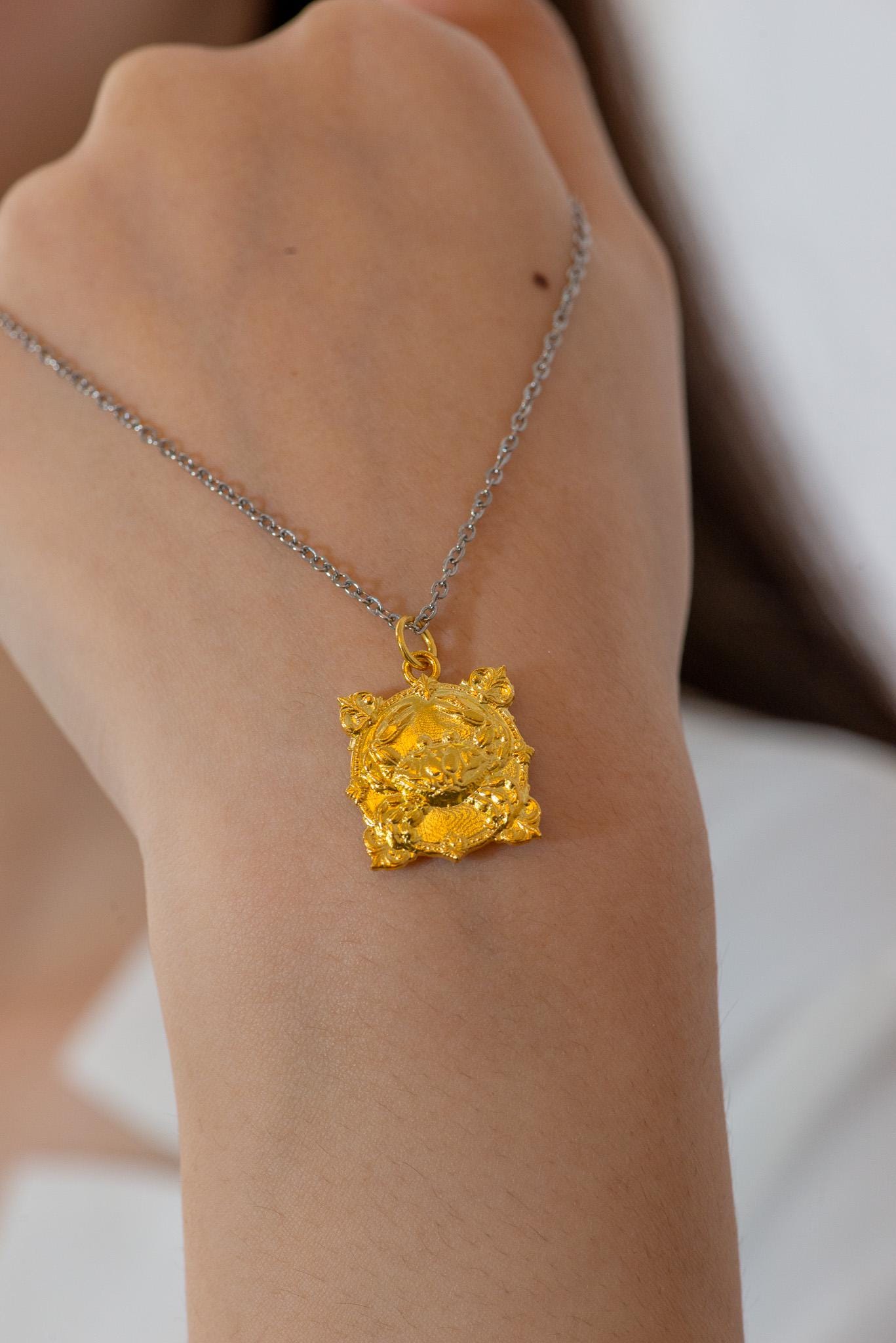 18K Gold Plated Cancer Zodiac Pendant: Sterling Silver Astrology Necklace