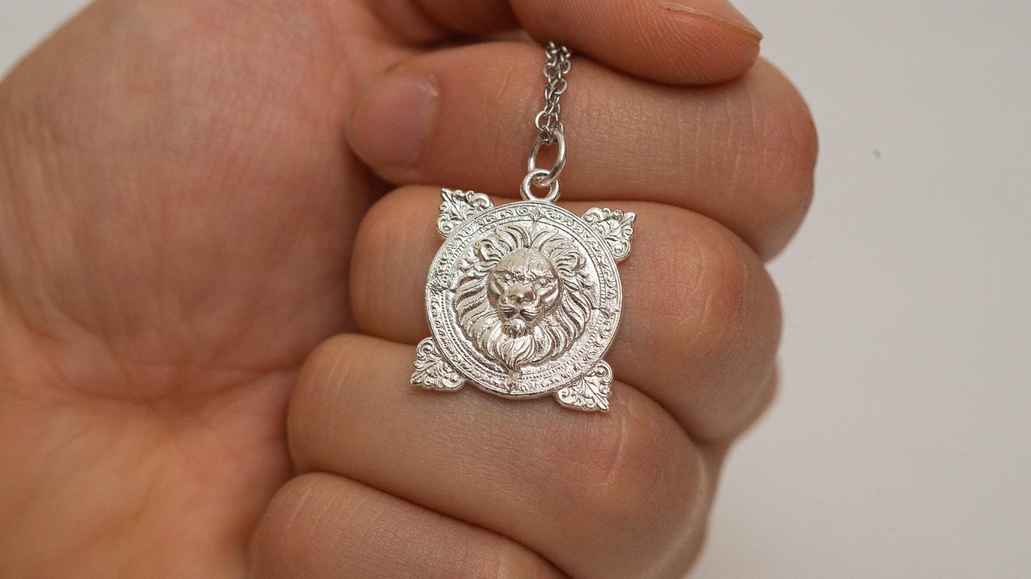 Gold Plated Leo Zodiac Pendant: S925 Silver Horoscope Necklace