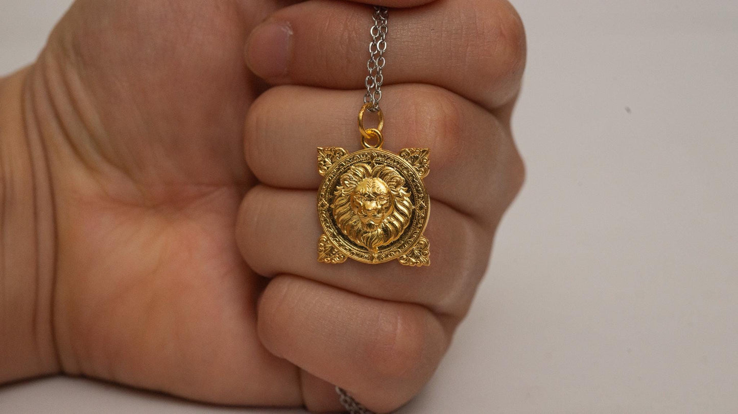 Gold Plated Leo Zodiac Pendant: S925 Silver Horoscope Necklace