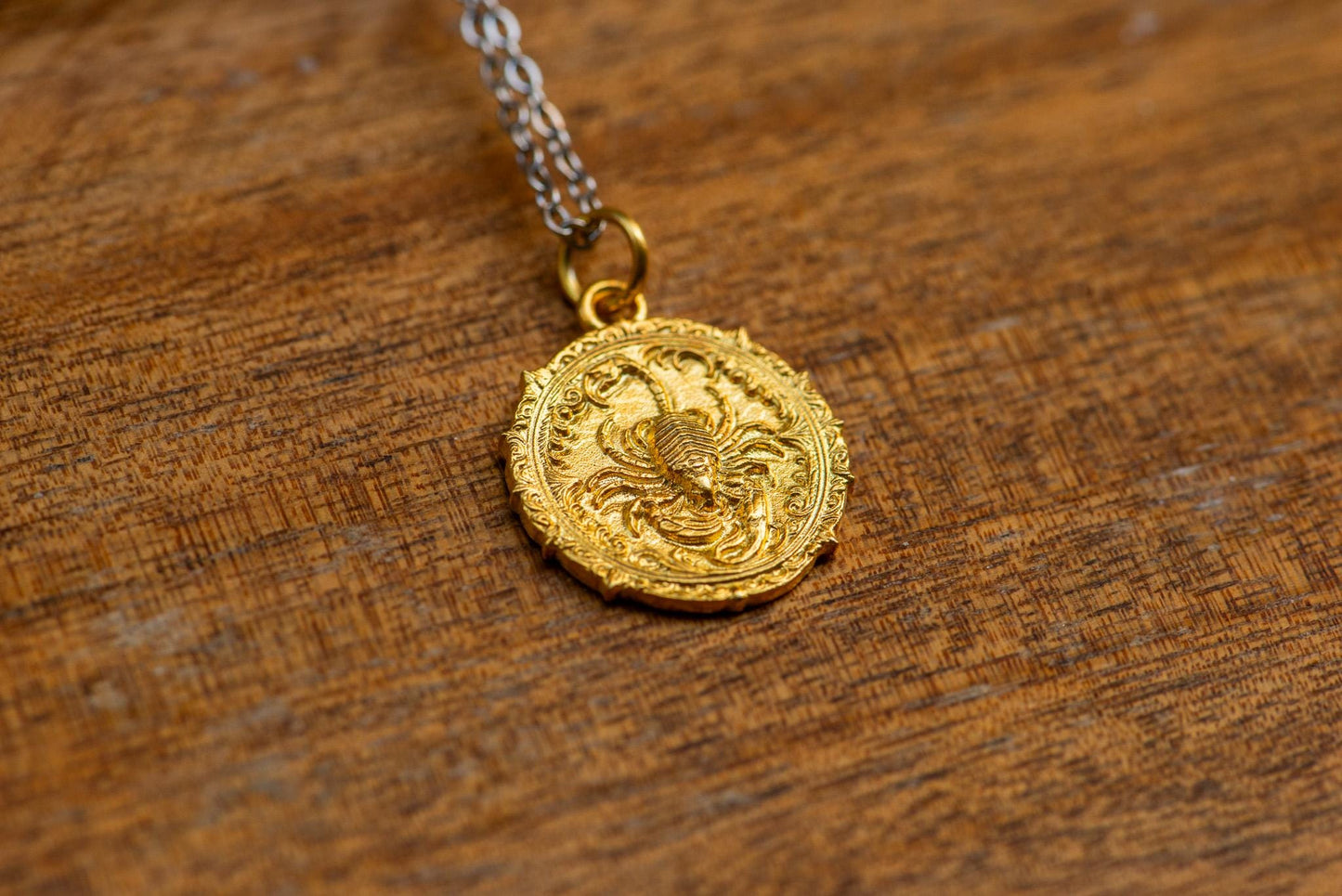 18K Gold Plated Scorpio Pendant: Sterling Silver Zodiac Necklace