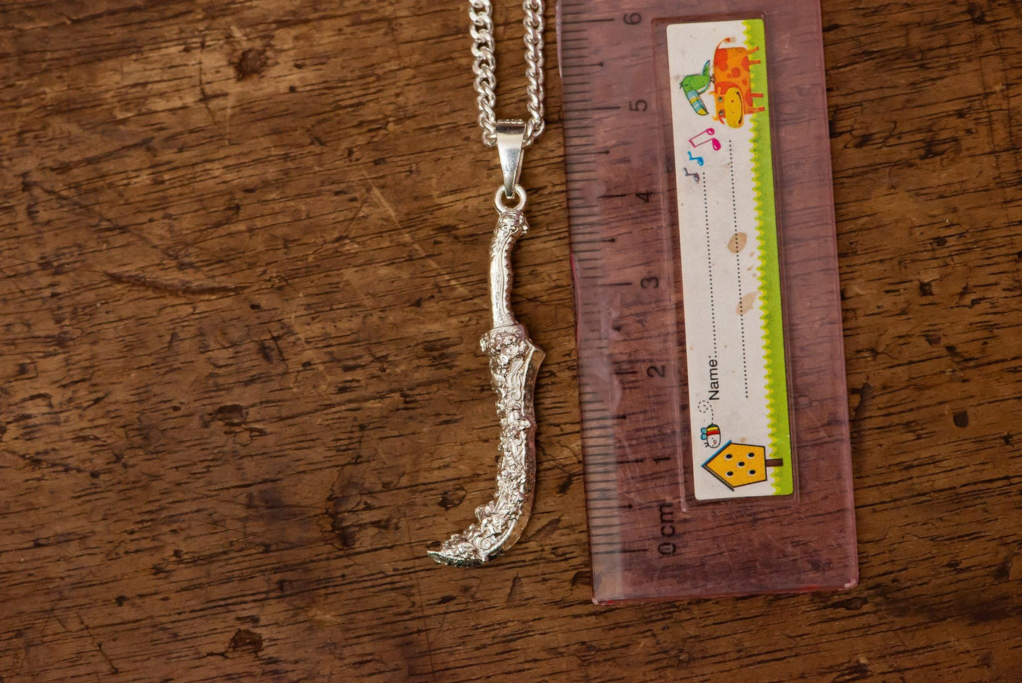 Harald Curved Greatsword Pendant S925 Sterling Silver Necklace Handmade Jewelry Gift for Men Women Gamer Cosplay