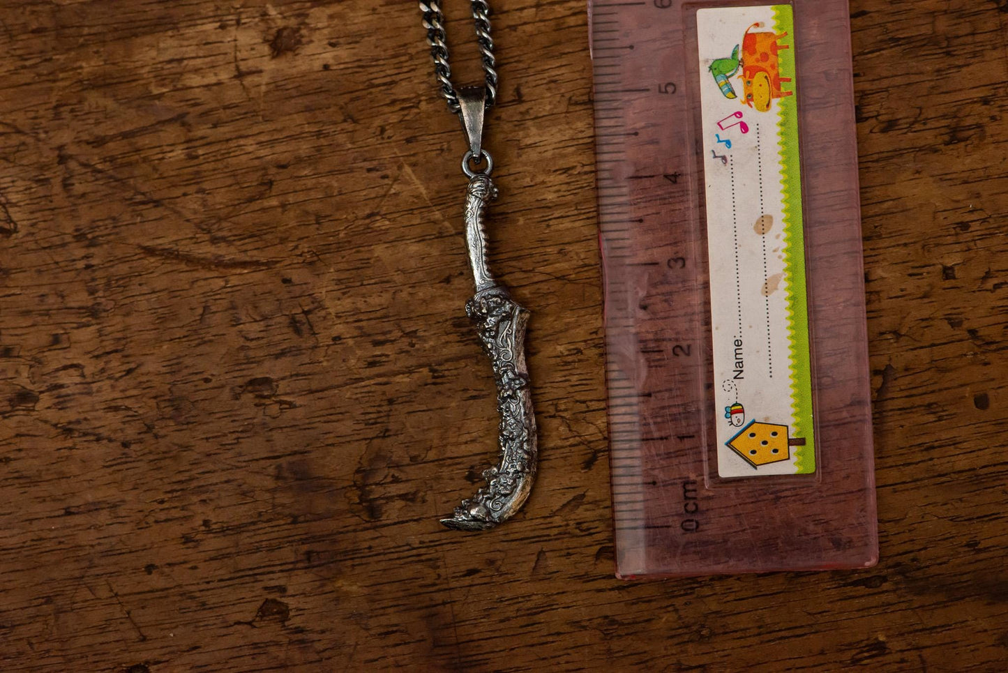 Harald Curved Greatsword S925 Oxidized Silver Necklace | Gothic Medieval Jewelry | Gift For Men Women