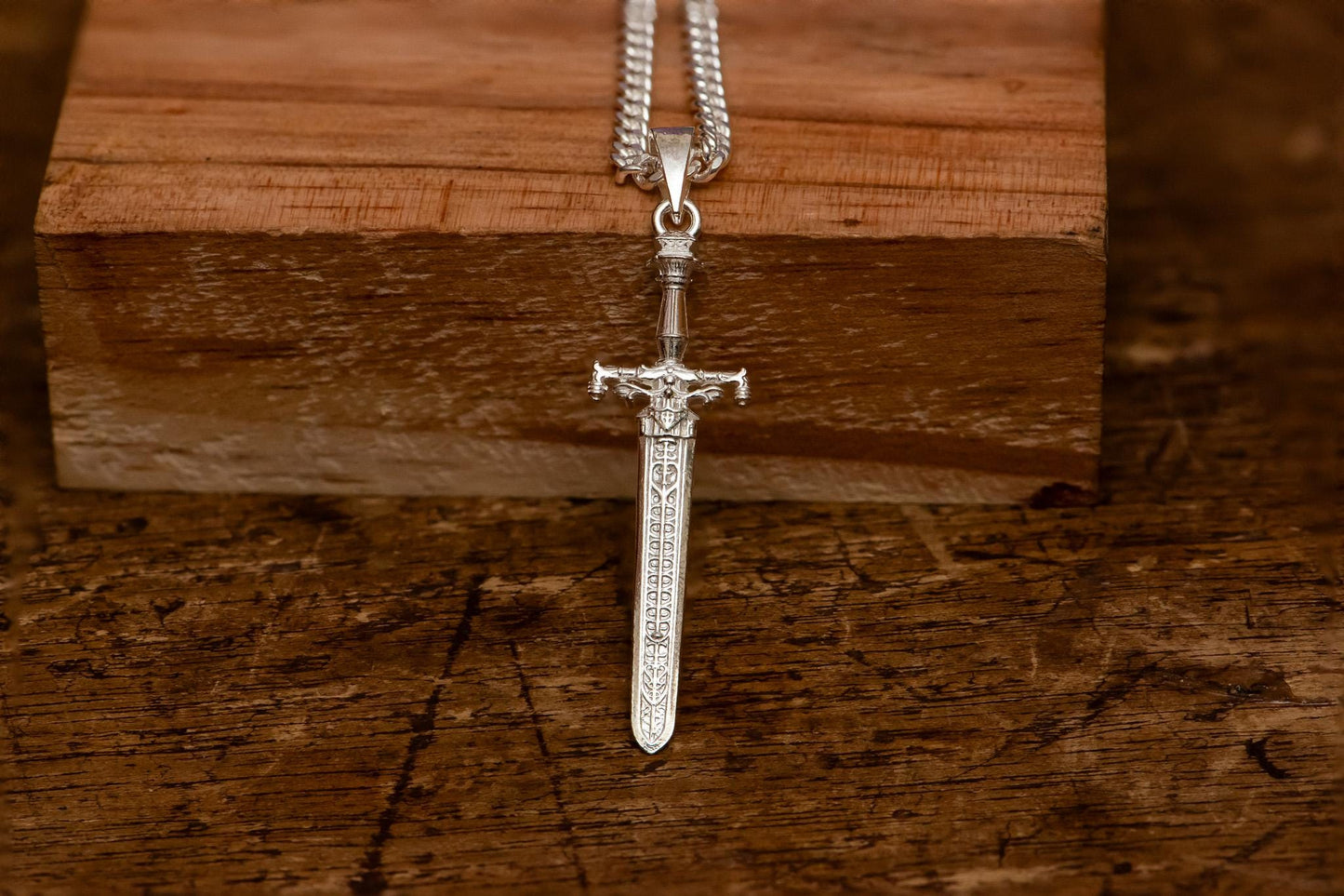 Inspired Sword of Night and Flame Silver Pendant, S925 Sterling Silver Fantasy Necklace, Handmade Gamer Jewelry, Gift for Him