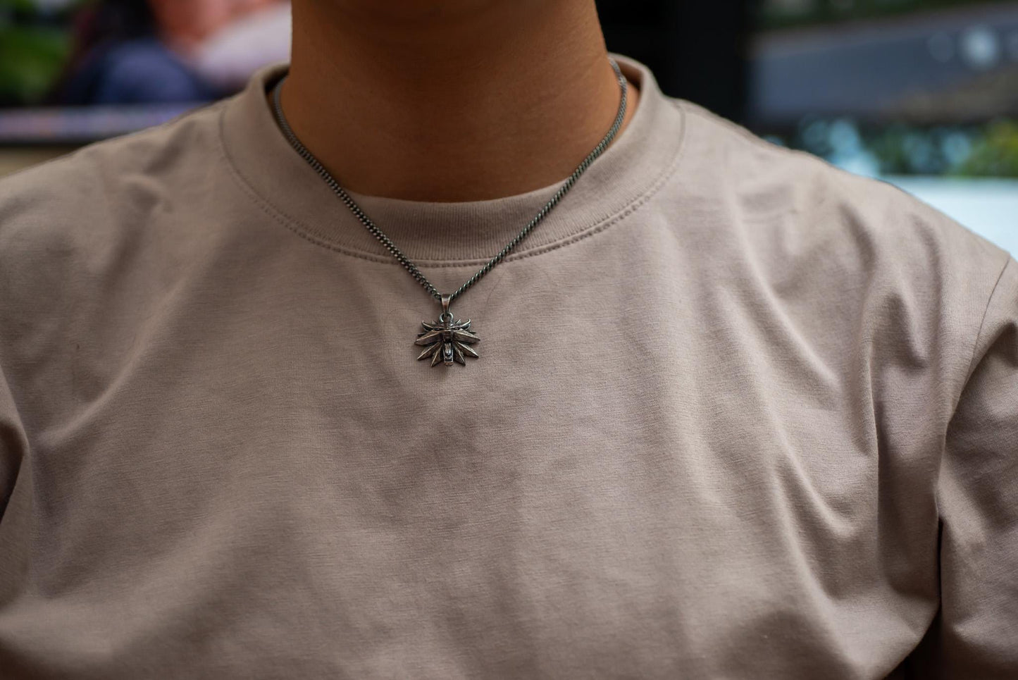 24K Gold Plated Wolf Head Pendant, S925 Silver Fantasy Necklace, Handmade Jewelry Gift for Him, Elegant Gamer Accessory