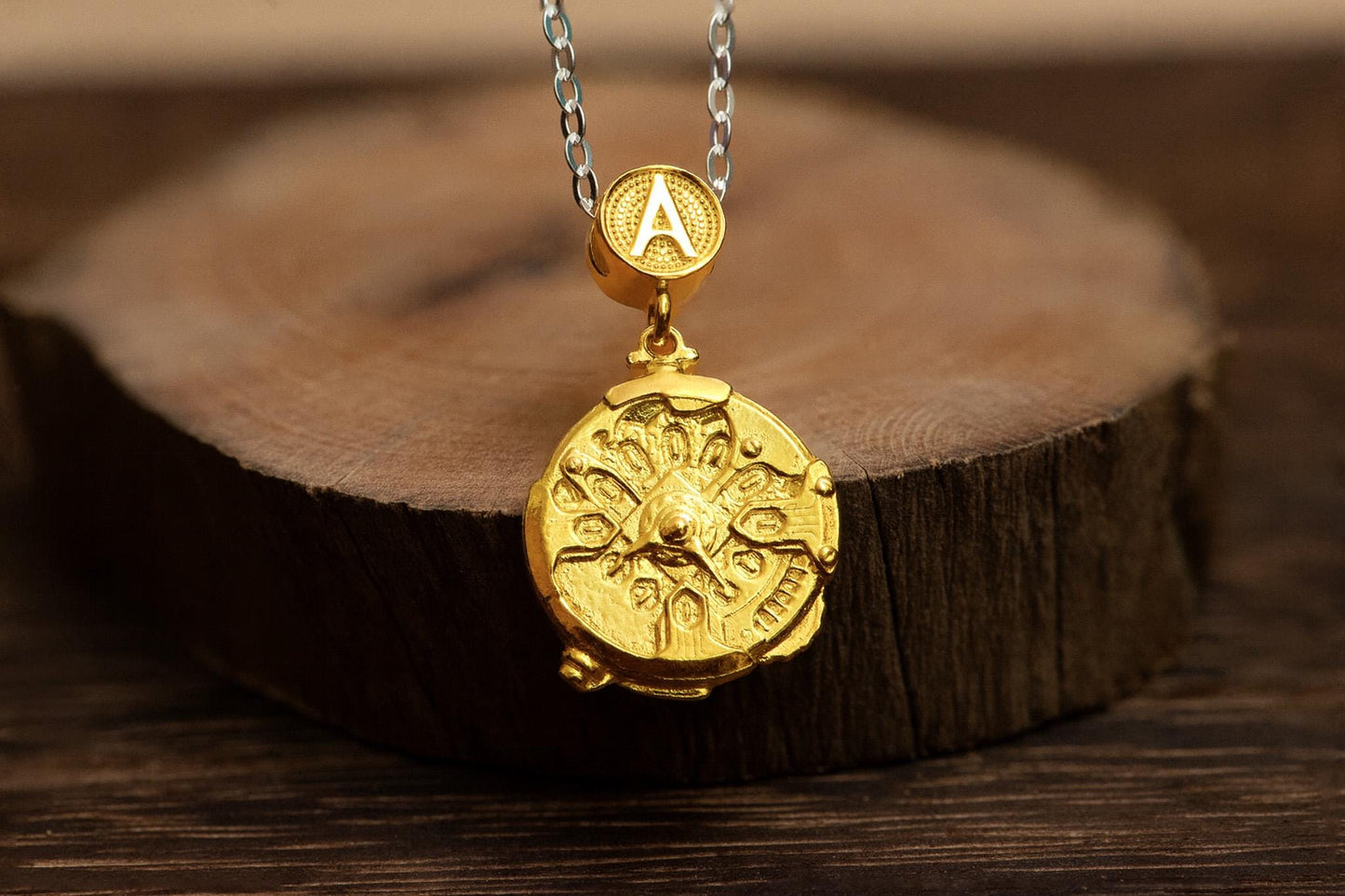 Time Relic Pendant S925 Sterling Silver Oxidized Necklace, Antique Style Stopwatch Jewelry for Men and Women