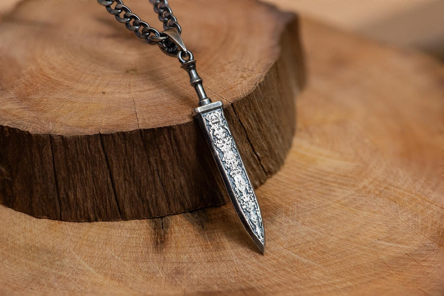 Gold Plated S925 Sterling Silver Sword Pendant Necklace – Polished Blade Design, RPG Inspired Jewelry, Fantasy Gift for Gamer
