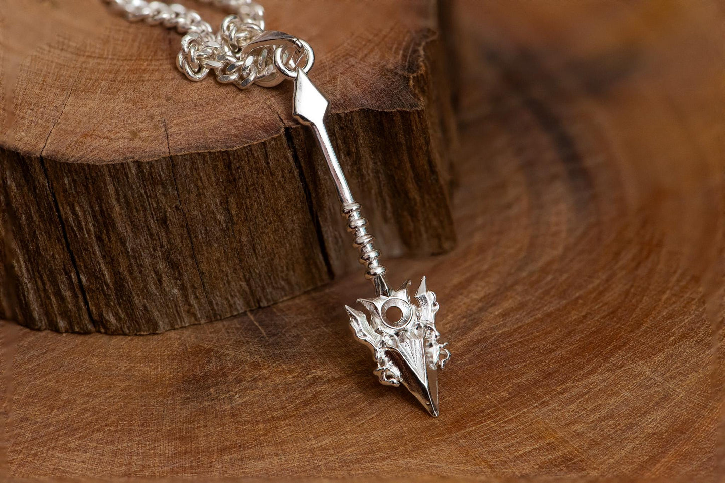 Gold-Plated Flame Spear Pendant S925 Silver Necklace – Elegant Fantasy Jewelry for Men, Gothic Sword Pendant, Unique Gift Idea