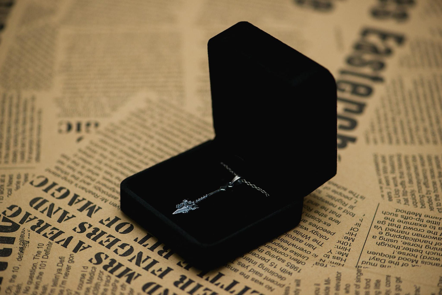 Gold-Plated Flame Spear Pendant S925 Silver Necklace – Elegant Fantasy Jewelry for Men, Gothic Sword Pendant, Unique Gift Idea