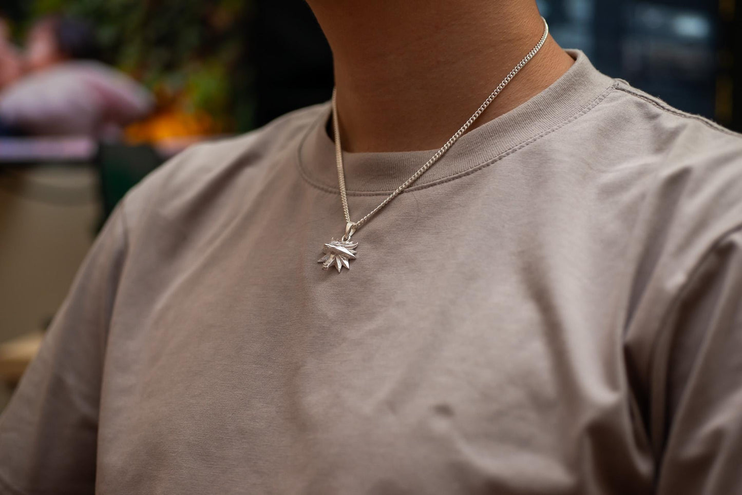 Inspired Wolf Head Pendant S925 Sterling Silver, Handmade Fantasy Necklace, Gamer Jewelry, Medieval Amulet, Gift for Him