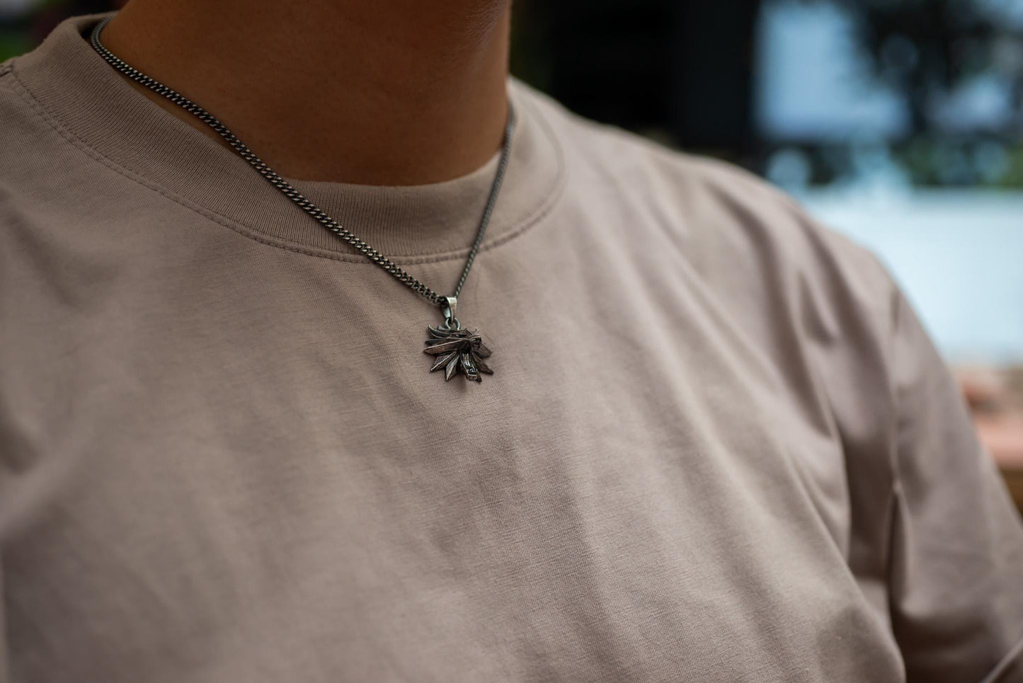 Inspired Wolf Head Pendant S925 Sterling Silver, Handmade Fantasy Necklace, Gamer Jewelry, Medieval Amulet, Gift for Him