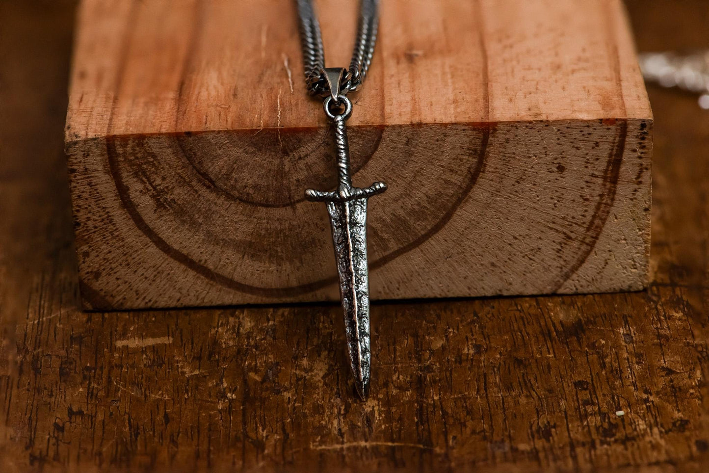 Gold Plated S925 Silver Greatsword Necklace, Fantasy Jewelry Gift for Him, RPG Gamer Pendant, Handmade Sword Charm, Medieval Style Necklace