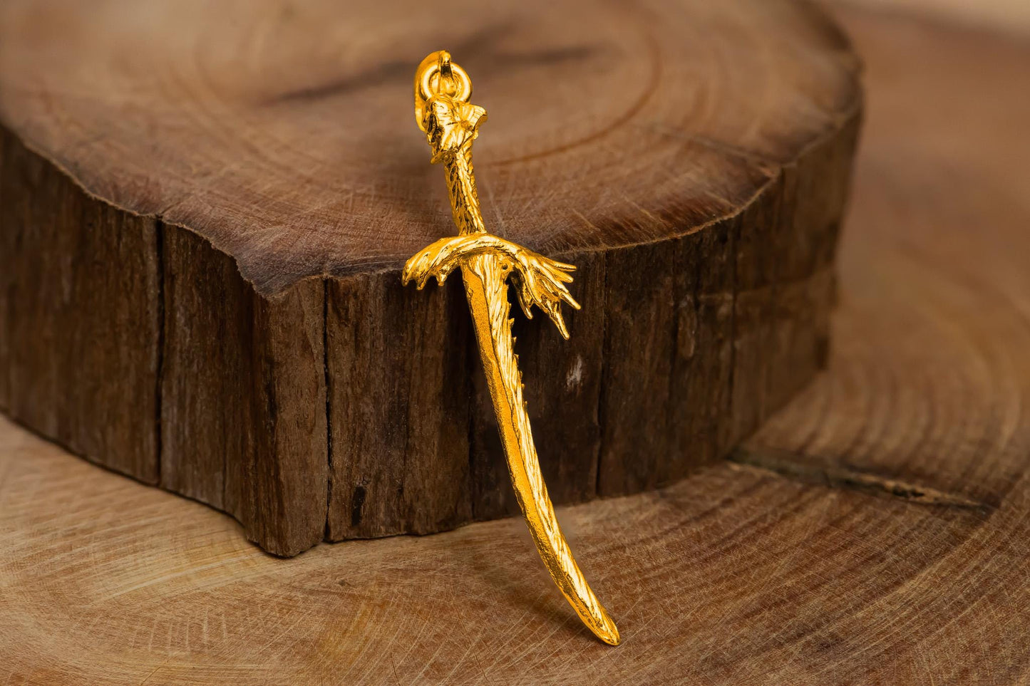 Handmade Dragonscale Blade Sword Pendant S925 Silver Necklace for Men, Fantasy Jewelry, RPG Fan Gift, Gothic Sword Necklace