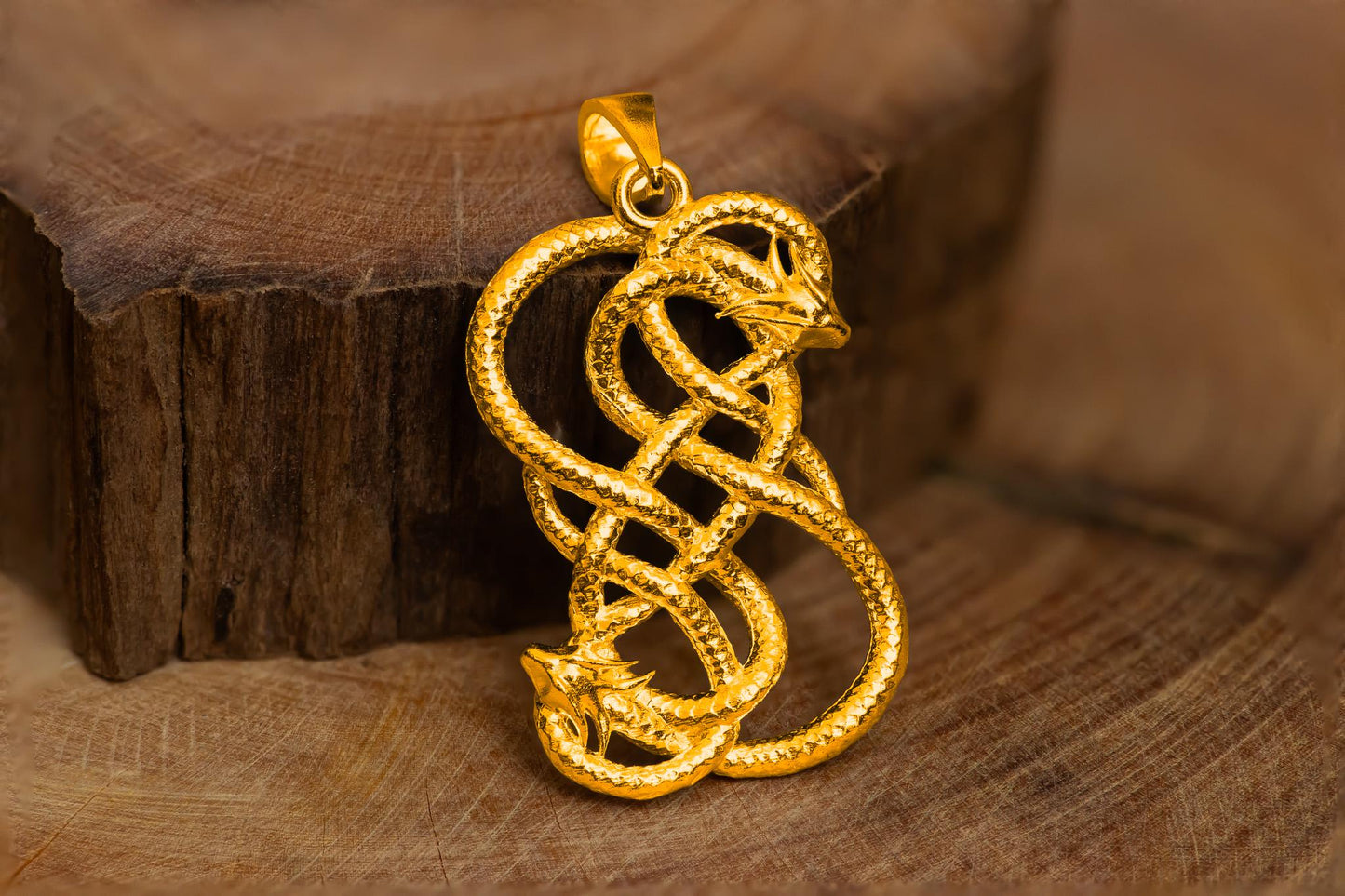 Loki Serpent Jörmungandr Symbol Pendant - Dark Silver Viking Amulet, Norse Mythology Jewelry for Men & Women