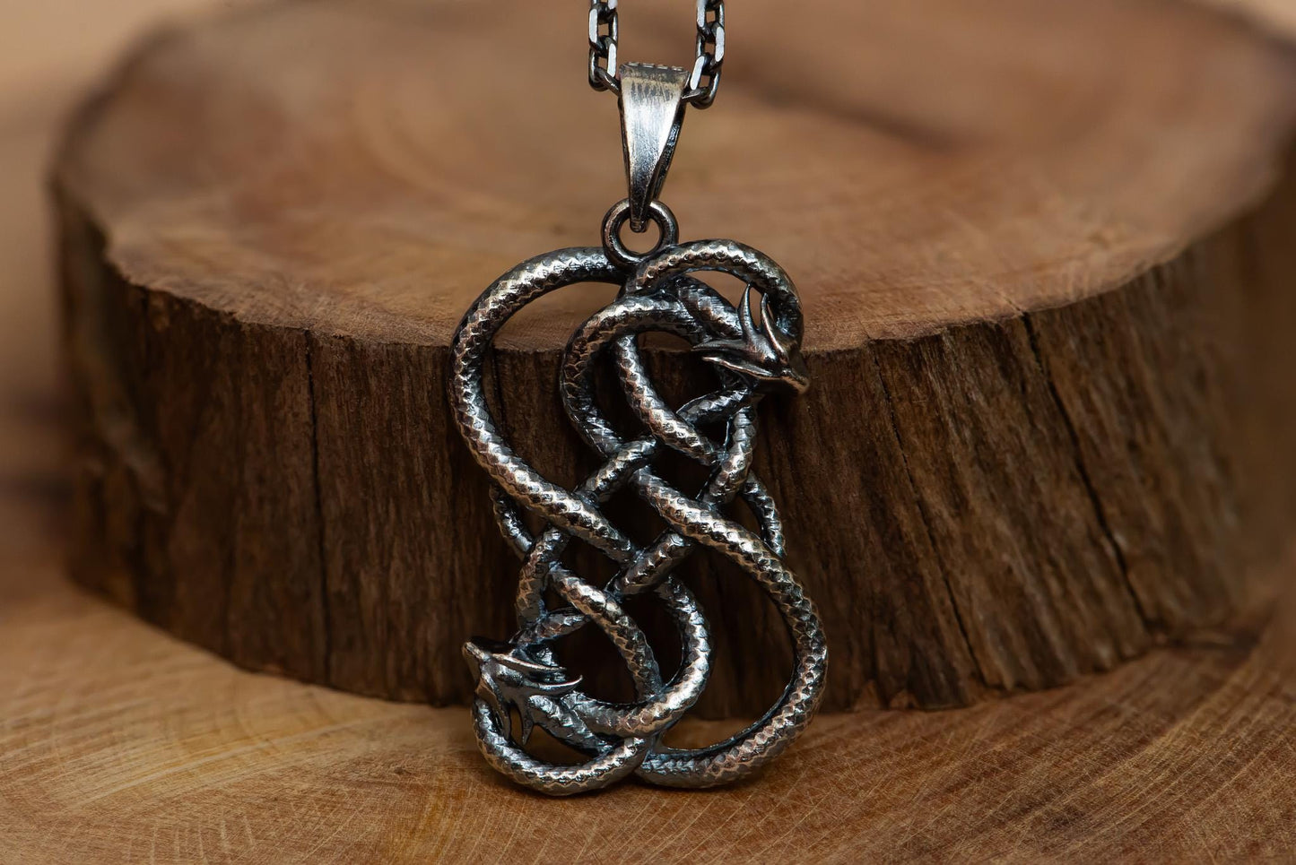 Loki Serpent Knot Pendant in 925 Sterling Silver – Norse Viking Snake Amulet | 18K Gold Plated Norse Jewelry, Mythology Gift for Him Her