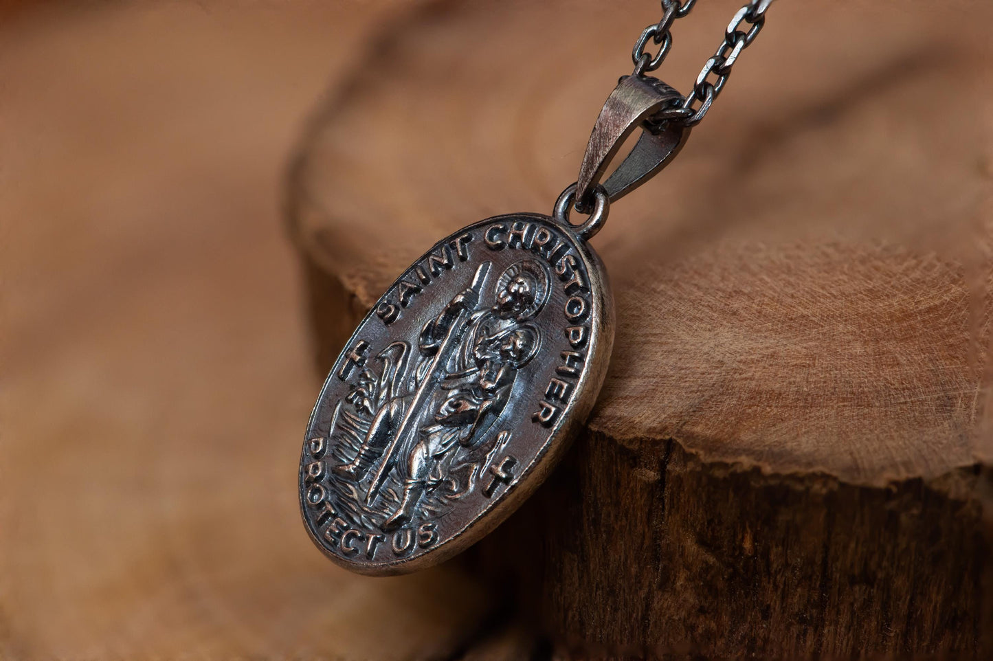 Gold Plated St. Christopher Medal Pendant S925 Sterling Silver Necklace, Religious Jewelry Gift for Traveler and Faith Lovers