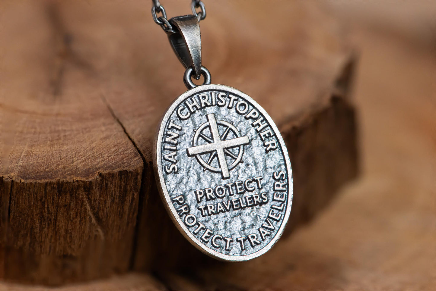 Gold Plated St. Christopher Medal Pendant S925 Sterling Silver Necklace, Religious Jewelry Gift for Traveler and Faith Lovers