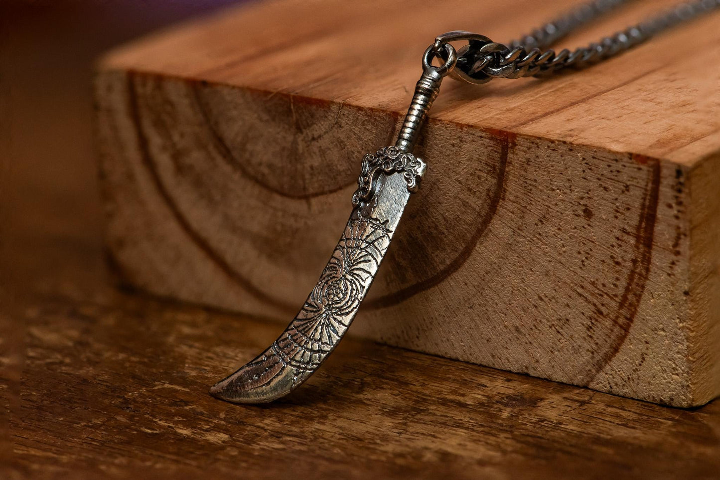 Starscourge Greatsword Pendant Silver Necklace S925 Sterling Handmade Jewelry for Men, Gamer Gift, Fantasy RPG Inspired