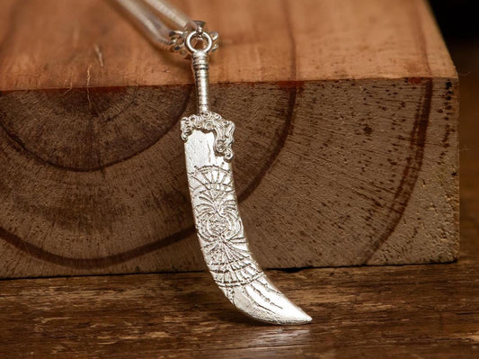 Starscourge Greatsword Pendant Silver Necklace S925 Sterling Handmade Jewelry for Men, Gamer Gift, Fantasy RPG Inspired