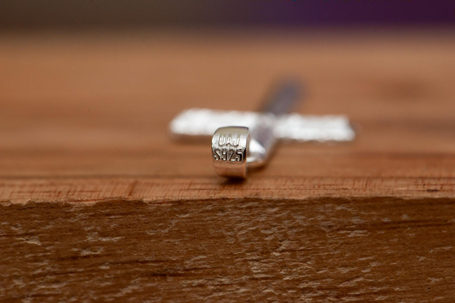 Oxidized Engraved Cross Necklace S925 Sterling Silver Rustic Christian Jewelry for Men, Handmade Faith Pendant