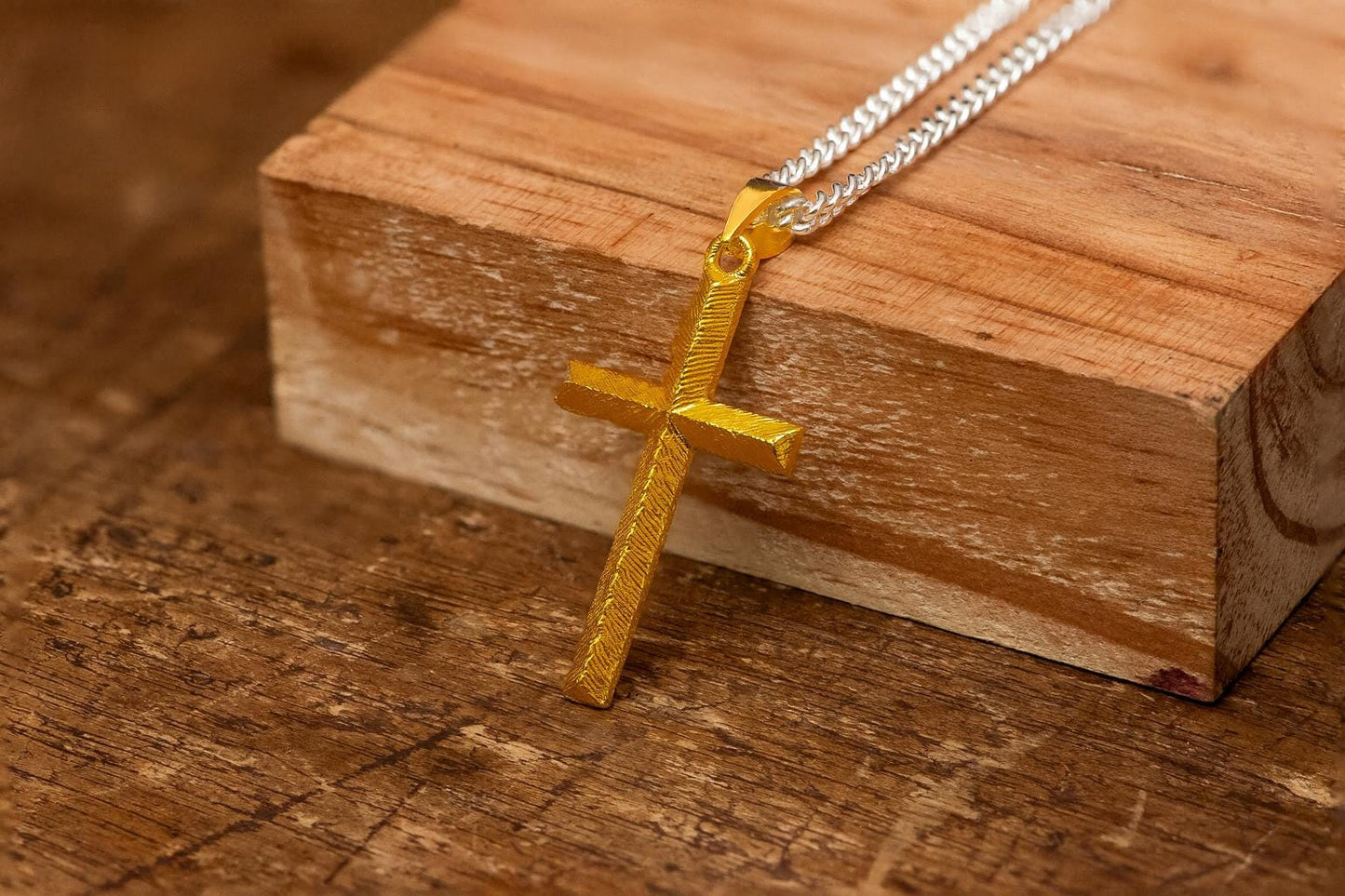 Engraved Cross Pendant Necklace S925 Sterling Silver Vintage Faith Jewelry for Men, Handcrafted Religious Gift