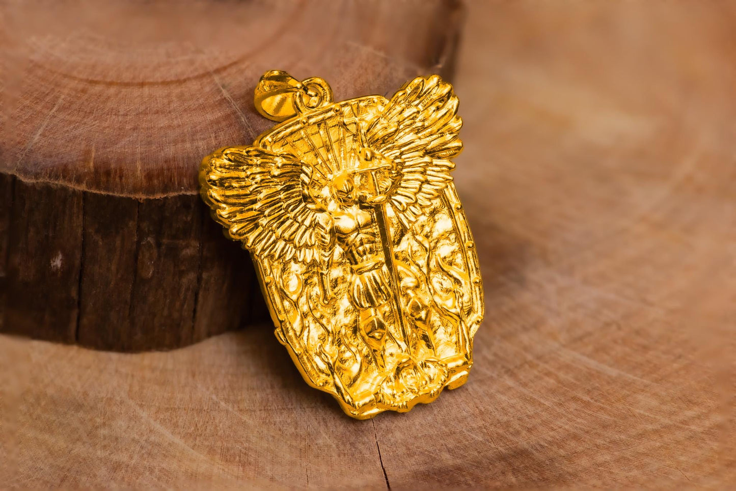 Silver Angel Warrior Pendant Necklace S925 Sterling Handmade Shield Jewelry, Gothic Fantasy Talisman Gift for Men