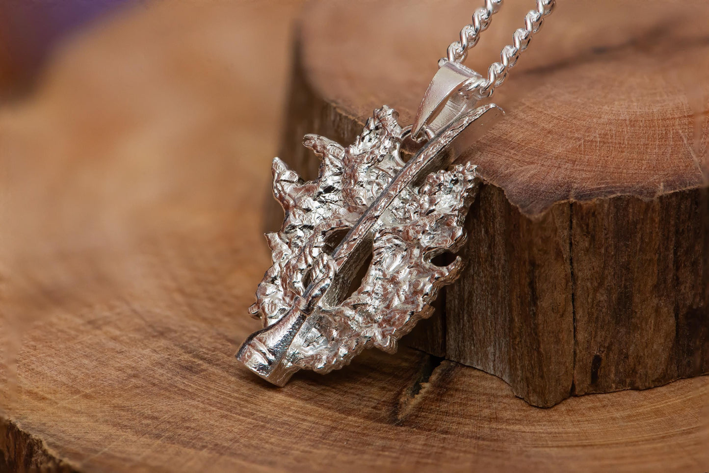 Silver Winged Sword Insignia Pendant S925 Sterling Handmade Fantasy Jewelry, RPG Talisman Necklace Gift for Gamer