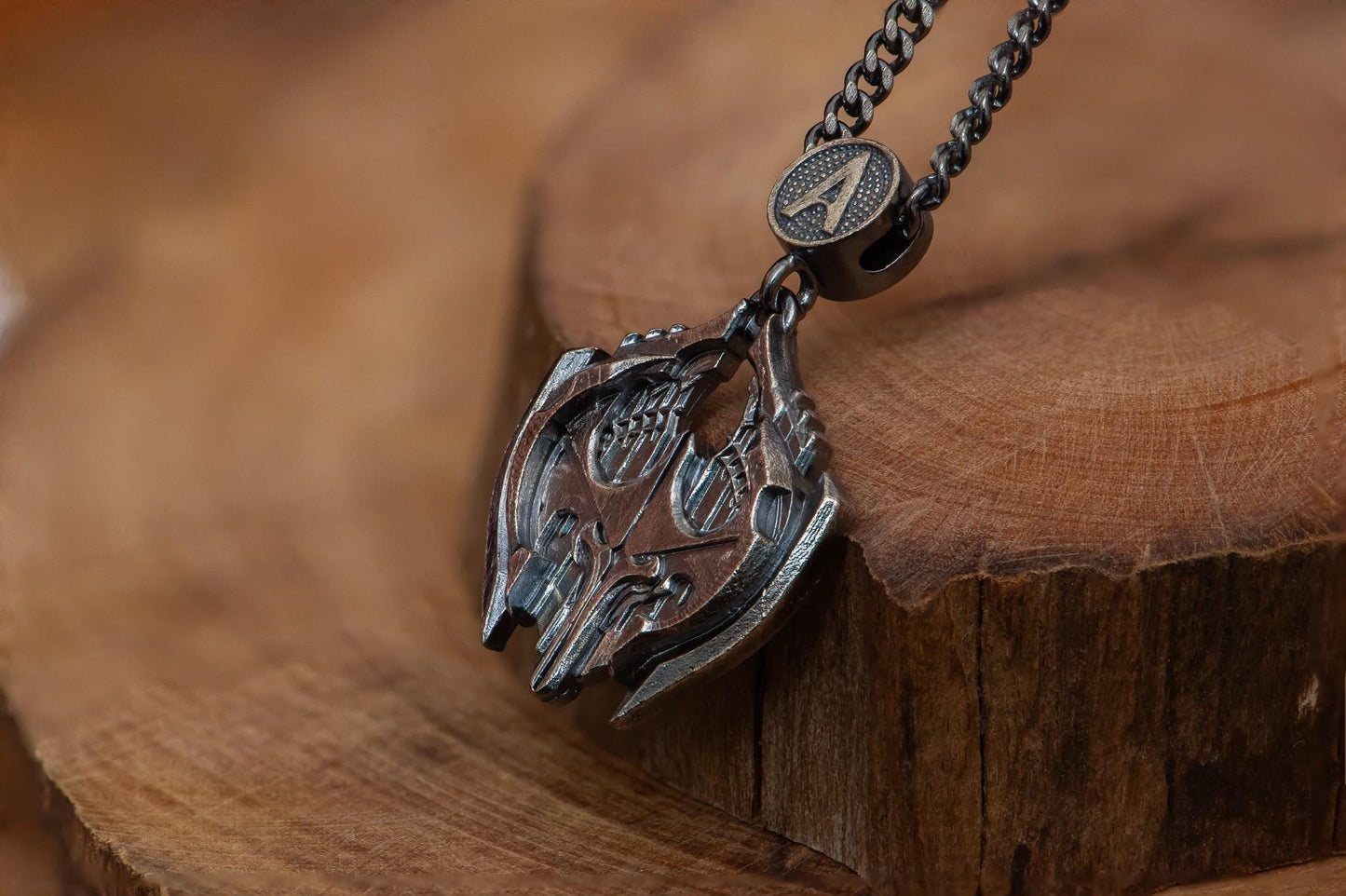 Silver War Emblem Pendant Necklace S925 Sterling Handmade Jewelry, Gothic Fantasy Symbol Necklace, Gift for Gamer