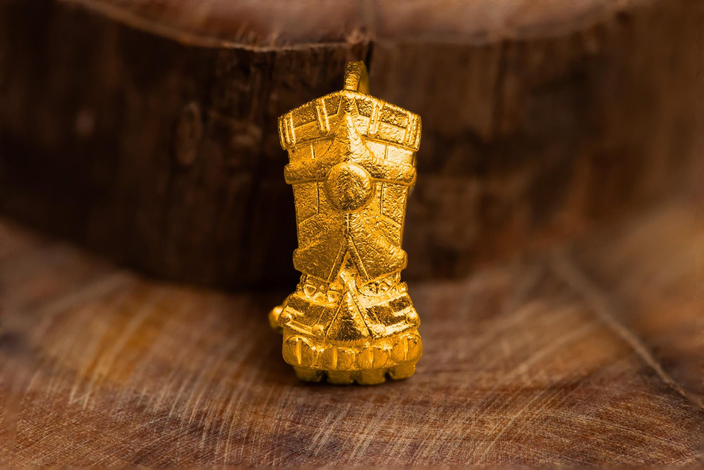 S925 Gold Plated Power Fist Pendant Necklace – Fantasy Gift for Him, Sterling Silver Armor Fist Jewelry, Handcrafted Gamer Pendant