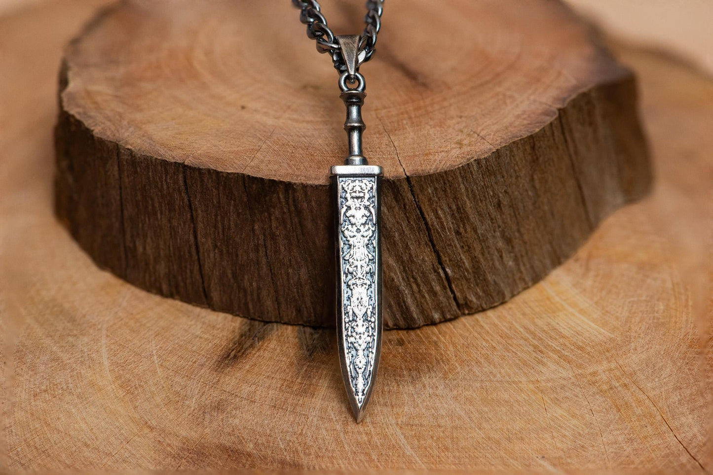 Gold Plated S925 Sterling Silver Sword Pendant Necklace – Polished Blade Design, RPG Inspired Jewelry, Fantasy Gift for Gamer