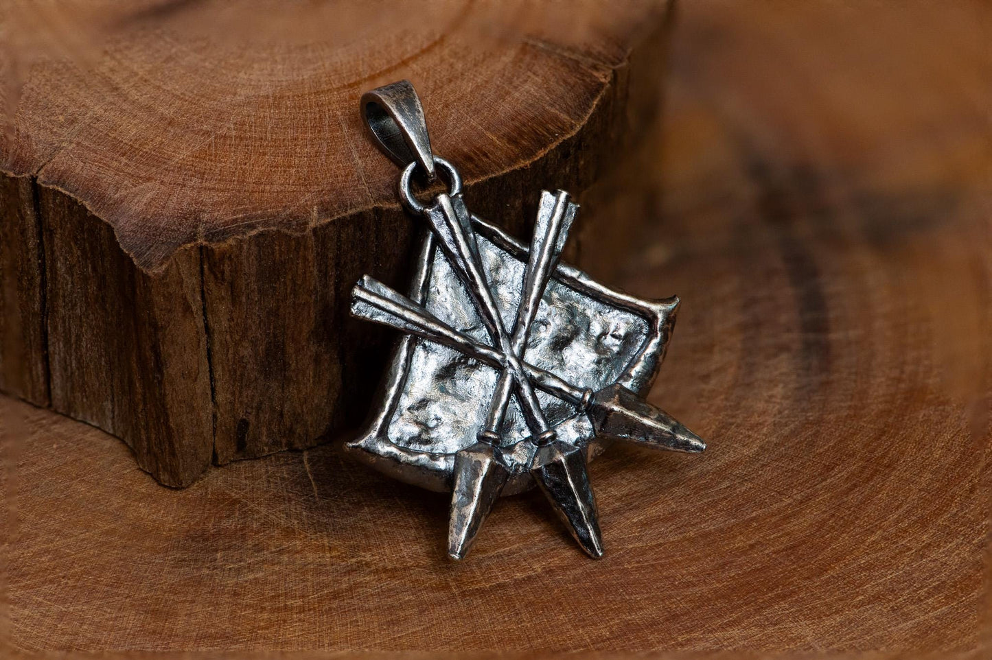 Dark Silver Arrow’s Sting Pendant Necklace S925, Oxidized RPG Jewelry for Men, Fantasy Game Talisman Handmade Gift, Elden Inspired Pendant