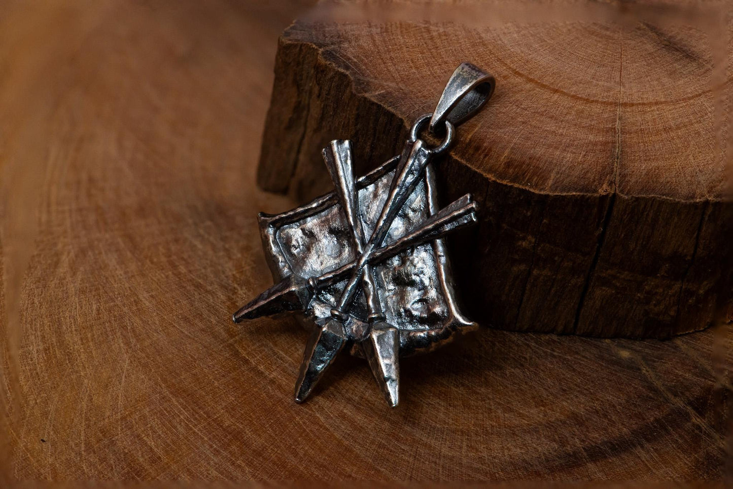 Dark Silver Arrow’s Sting Pendant Necklace S925, Oxidized RPG Jewelry for Men, Fantasy Game Talisman Handmade Gift, Elden Inspired Pendant