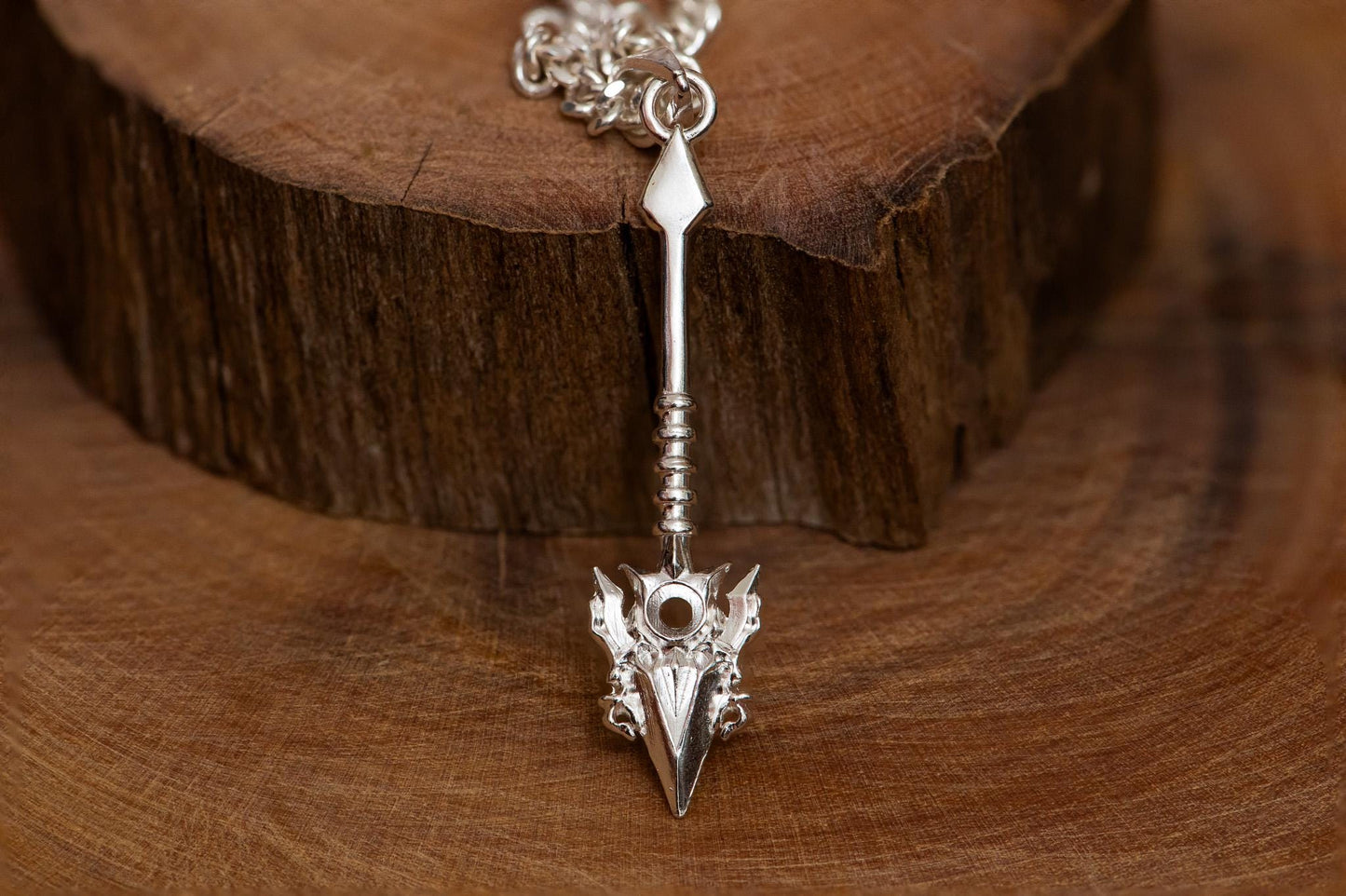Gold-Plated Flame Spear Pendant S925 Silver Necklace – Elegant Fantasy Jewelry for Men, Gothic Sword Pendant, Unique Gift Idea